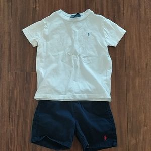 Ralph Lauren boys short and t shirt set (4T)